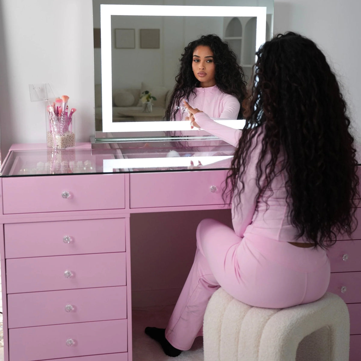 Pink vanity